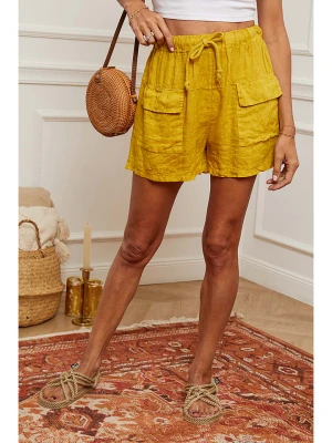 Fleur de Lin Lniane szorty "Boristo" w kolorze żółtym rozmiar: XL
