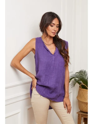 Fleur de Lin Lniany top "Harley" w kolorze fioletowym rozmiar: M