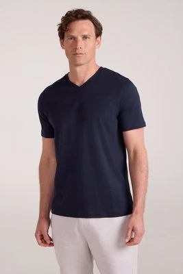 Flint  męska koszulka z krótkim rękawem i dekoltem w szpic - Navy Mountain Warehouse