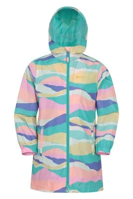 Flo — dziecięca kurtka przeciwdeszczowa z nadrukiem - Pink Mountain Warehouse