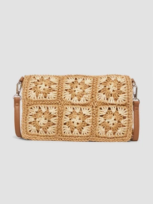 Florale Clutch aus Papier mit abnehmbarem Gurt s.Oliver