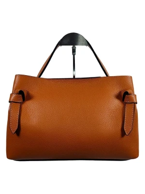 Florence Bags Skórzana torebka "Capoliveri" w kolorze jasnobrązowym - 33 x 20 x 13 cm rozmiar: onesize