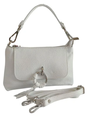 Florence Bags Skórzana torebka "Embros" w kolorze białym - 23 x 15 x 6 cm rozmiar: onesize