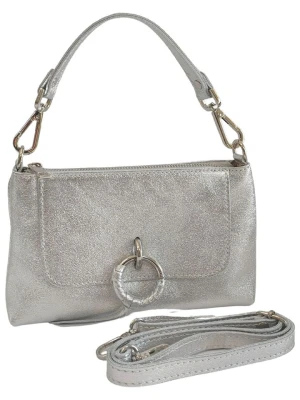 Florence Bags Skórzana torebka "Embros" w kolorze srebrnym - 23 x 15 x 6 cm rozmiar: onesize