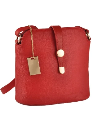 Florence Bags Skórzana torebka "Larissa" w kolorze czerwonym - 26 x 21 x 12 cm rozmiar: onesize
