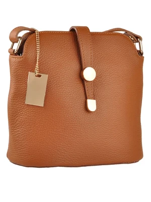 Florence Bags Skórzana torebka "Larissa" w kolorze jasnobrązowym - 26 x 21 x 12 cm rozmiar: onesize