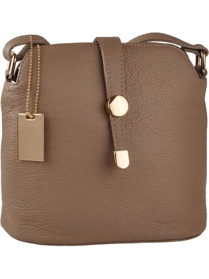 Florence Bags Skórzana torebka "Larissa" w kolorze szarobrązowym - 26 x 21 x 12 cm rozmiar: onesize