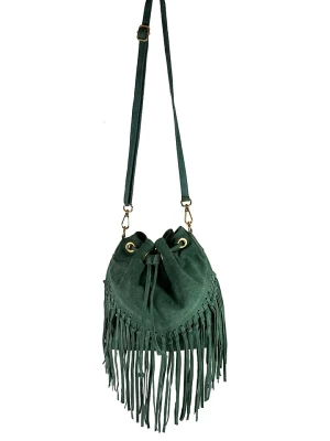 Florence Bags Skórzana torebka "PD" w kolorze zielonym - 27 x 30 x 6 cm rozmiar: onesize