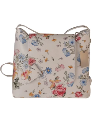 Florence Bags Skórzana torebka "Sabu" w kolorze kremowym ze wzorem - 23 x 20 x 6 cm rozmiar: onesize