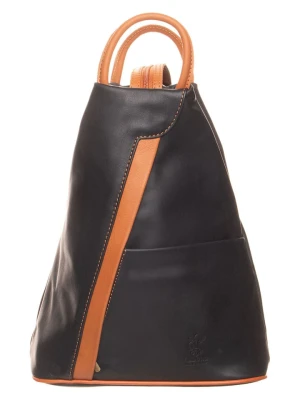 Florence Bags Skórzany plecak "Stax" w kolorze czarno-brązowym - 31 x 24 x 12 cm rozmiar: onesize