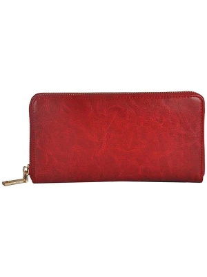 Florence Bags Skórzany portfel "Nador" w kolorze czerwonym - 20 x 10 x 2 cm rozmiar: onesize