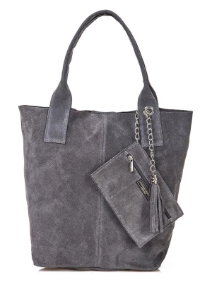 Florence Bags Skórzany shopper bag "Croas" w kolorze szarym - 33 x 40 x 15 cm rozmiar: onesize