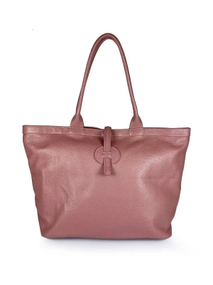 Florence Bags Skórzany shopper bag "Fr" w kolorze różowym - 42 x 38 x 6 cm rozmiar: onesize