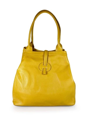 Florence Bags Skórzany shopper bag "Fr" w kolorze żółtym - 42 x 38 x 6 cm rozmiar: onesize