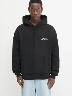 Flowers for Society bluza bawełniana Handshake Hoodie męska kolor czarny z kapturem z nadrukiem FFSAPP130