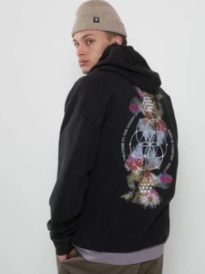 Flowers for Society bluza bawełniana Premium 2.0 Oversized Hoodie męska kolor czarny z kapturem gładka FFSAPP080