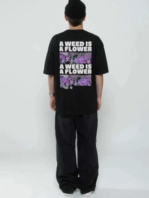 Flowers for Society t-shirt bawełniany 420. męski kolor czarny z nadrukiem FFSAPP420