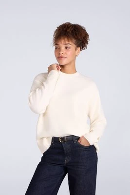 Fluffy damski sweter - Beige Animal