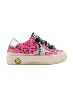 Fluo Fucsia Red Silver Sneakers Golden Goose