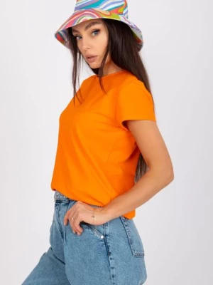 Fluo pomarańczowy damski t-shirt z bawełny Peachy BASIC FEEL GOOD