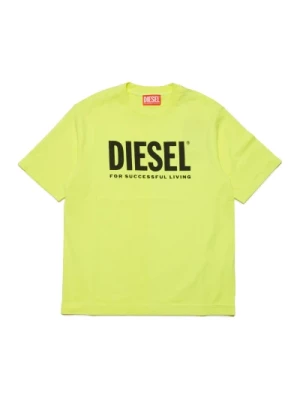 Fluorescencyjna koszulka z logo Diesel