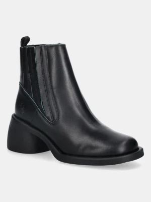 Fly London sztyblety skórzane HAIL310FLY damskie kolor czarny na słupku P145310003