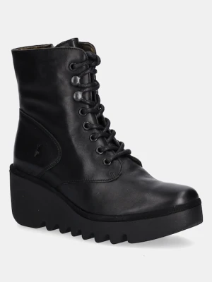 Fly London workery skórzane BIRR534FLY damskie kolor czarny na koturnie P501534000