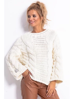 fobya Sweter w kolorze kremowym rozmiar: L/XL