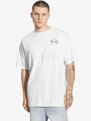 Football t-shirt męski bawełniany biały Prosto