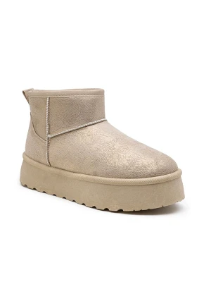 Foreverfolie Botki zimowe w kolorze złotym rozmiar: 40