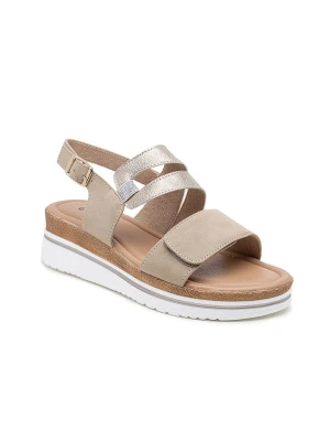 Foreverfolie Sandały w kolorze złotym na koturnie rozmiar: 40