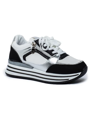 Foreverfolie Sneakersy w kolorze srebrno-czarno-białym rozmiar: 41