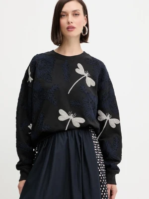 Forte Forte bluza damska kolor czarny z aplikacją 14041.my.t-shirt