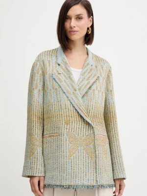 Forte Forte marynarka kolor niebieski dwurzędowa wzorzysta 14006.my.coat