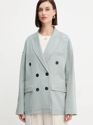 Forte Forte marynarka kolor zielony dwurzędowa 14033bis.my.jacket
