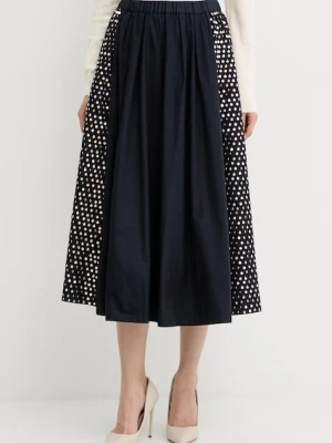Forte Forte spódnica bawełniana kolor granatowy maxi rozkloszowana 14114.my.skirt