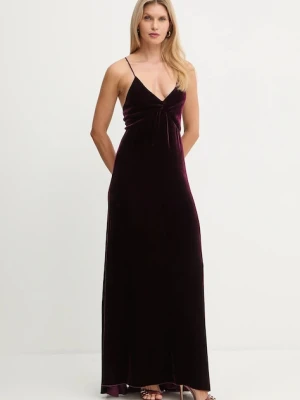 Forte Forte sukienka z dodatkiem jedwabiu kolor bordowy maxi rozkloszowana 14351.mydress