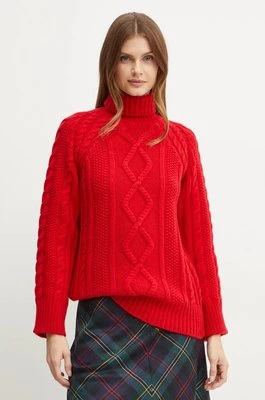 Forte Forte sweter wełniany damski kolor czerwony ciepły z golfem 13340_my knit