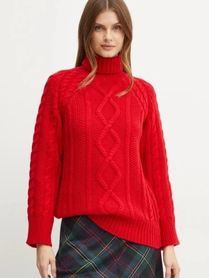 Forte Forte sweter wełniany damski kolor czerwony ciepły z golfem 13340_my knit