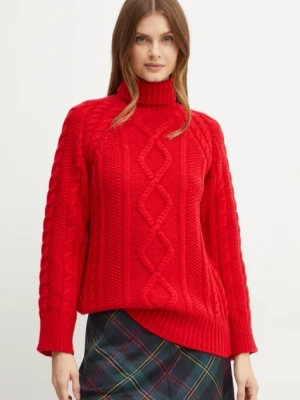 Forte Forte sweter wełniany damski kolor czerwony ciepły z golfem 13340_my knit