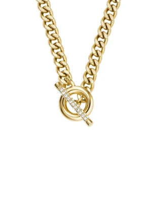 Fossil naszyjnik damski ze stali chirurgicznej z kryształem Carlie