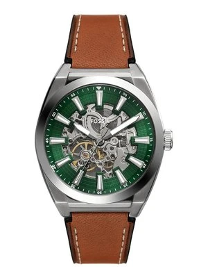 Fossil zegarek EVERETT AUTOMATIC SKELETON męski kolor brązowy ME3261