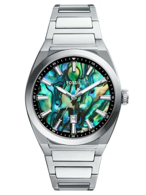 Fossil zegarek męski kolor srebrny FS6114
