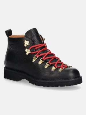 Fracap botki skórzane Magnifico damskie kolor czarny na płaskim obcasie MAGNIFICO.M120.BLK