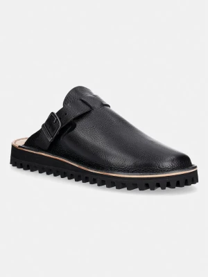 Fracap klapki skórzane Mules Nero czarny
