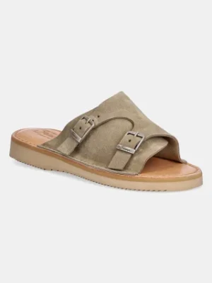 Fracap klapki skórzane Sandals kolor beżowy D110