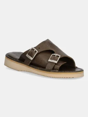 Fracap klapki skórzane Sandals kolor zielony D110