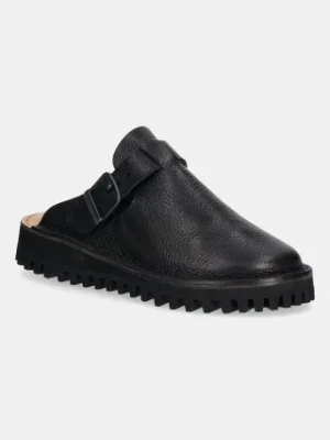 Fracap klapki zamszowe Mules kolor czarny S100