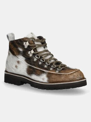 Fracap workery skórzane Magnifico M60 damskie kolor brązowy na płaskim obcasie MAGNIFICO.M60.MUCCA