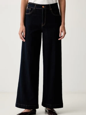 Fracomina jeansy flare damskie granatowy